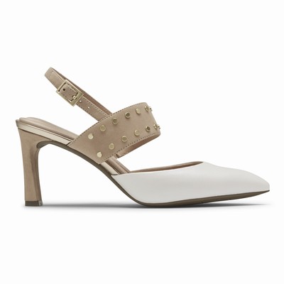 Salto Alto Rockport Total Motion Sheehan Studded Mulher Branco/Bege PT-80542